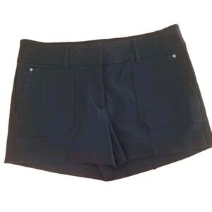 Cache Shorts Womens 10 Black Stretch Regular Fit Flat Front Pockets Chino